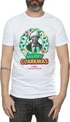 Obrázok produktu pre National Lampoon's Christmas Vacation - tričko "Merry Clarkmas" pre mužov BI1667 (XL) (Biele)