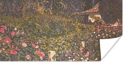 Produktbild von MuchoWow® Poster Italienische Gartenbaulandschaft - Gustav Klimt 40x20 cm - Poster für die Wand - Poster Schlafzimmer