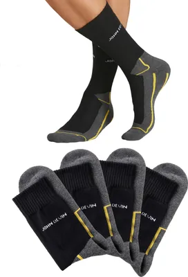 Produktbild von JOHN DEVIN Funktionssocken Herrensocken mit Komfortbündchen 4 -teilig 4x schwarz Größe 43/46