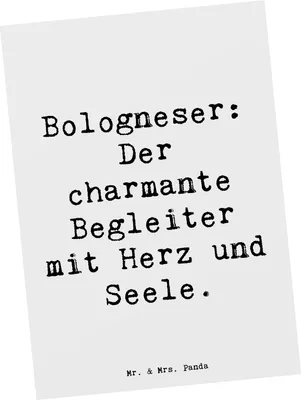 Produktbild von Mr. & Mrs. Panda Postkarte Spruch Bologneser Begleiter - Weiß - Geschenk, flauschiges Fell, Hunderassen, Hund, soziale Hunde, bildkarte, Ansichtskarte, Vielfalt