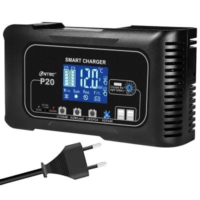 Produktbild von nabíjačka autobatérií 12V/24V, vysoká kapacita 20A, plne automatická inteligentná nabíjačka, 20A nabíjačka - zástrčka EÚ