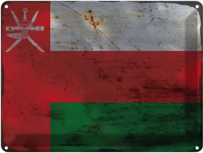 Produktbild von vianmo Blechschild 30x40 cm Oman Flagge Fahne Wappen