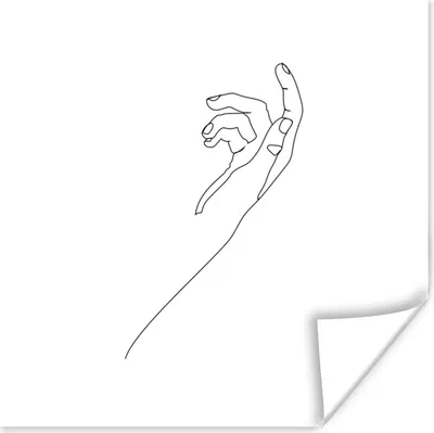 Produktbild von MuchoWow® Poster Hand - Strichzeichnung - Finger 100x100 cm - Babyzimmer