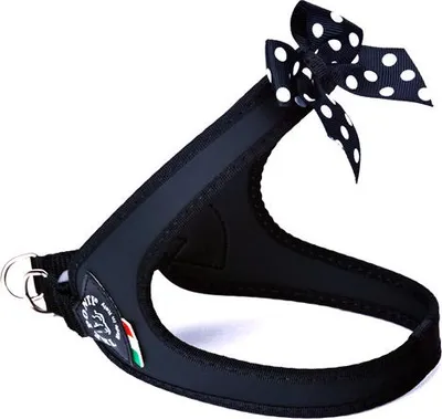 Produktbild von Tre Ponti  Geschirr Easy Fit Fashion Polka Dot Bow div. Größen und Farben, Größe:Gr.2/ 32-37cm/Click-Verschluss, Farbe:schwarz