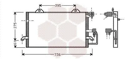 Produktbild von VAN WEZEL 03005121 Kondensator Klimaanlage Klimakondensator für AUDI 80 Limousine (8C2, B4)