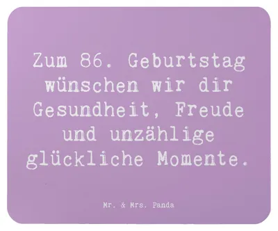 Produktbild von Mr. & Mrs. Panda Mauspad Spruch 86. Geburtstag Wünsche - Lavendeltraum - Geschenk, Mouse Pad, Happy Birthday, Mousepad, Alter, Geburtstagsgeschenk, Lebensfreude, Ehrentag