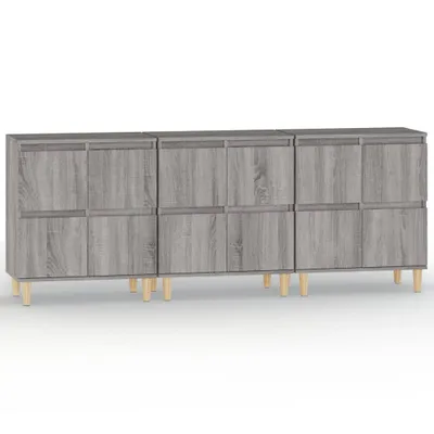 Produktbild von Sideboards 3 Stk. Grau Sonoma 60x35x70 cm Holzwerkstoff