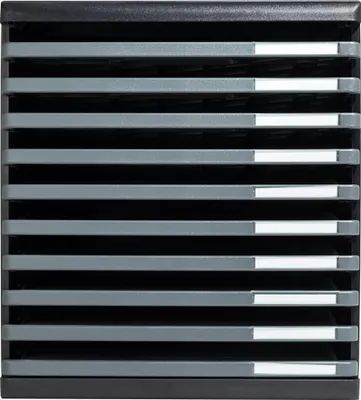 Produktbild von Exacompta Schubladenbox MODULO A4, 10 offene Schubladen - Dunkelgrau - 304714D