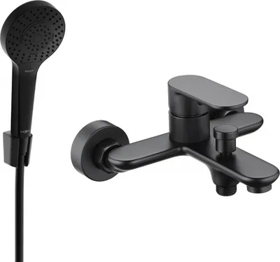 Produktbild von Mexen Milo R05 Wannenbatterie mit Brausegarnitur, Schwarz - 7133R05-70