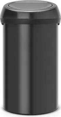 A black Brabantia Touch Bin waste bin is shown against a white background.