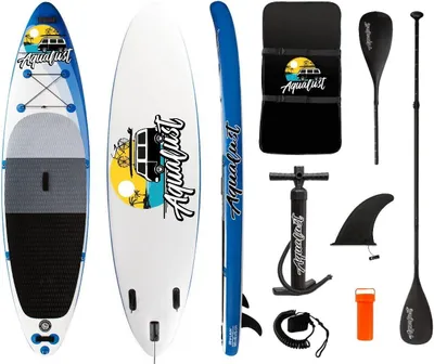 Produktbild von AQUALUST 10'6" SUP prkno Stand Up Paddle Surf-Board aufblasbar Paddel Leash ISUP 320x81cm modrá