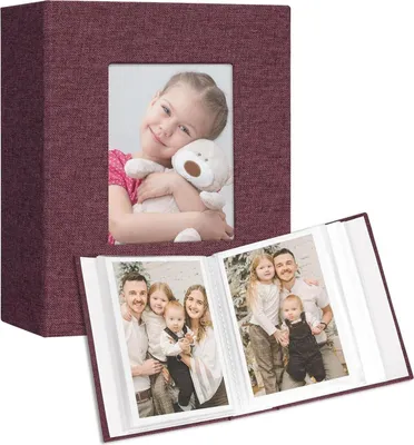 Zdjęcie produktu dla Vienrose Album Fotograficzny Mały Lniany Pokrowiec 10x15 Zdjęć Pakiet 2 Fioletowy
