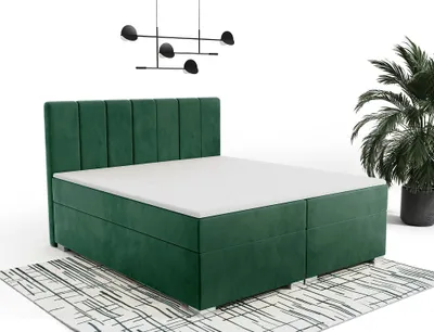 Produktbild von FurMeb24 - Boxspringbett , Ehebett  160x200cm ANDI  Hotelbett , Polsterbett , Doppelbett , inklusive TopperFarbe : Velutto 10