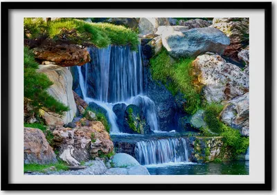 Produktbild von Bild - Bilder - Bilderrahmen - 70 cm x 50 cm - MDF-Rahmen, Wandkunst Wasserfall