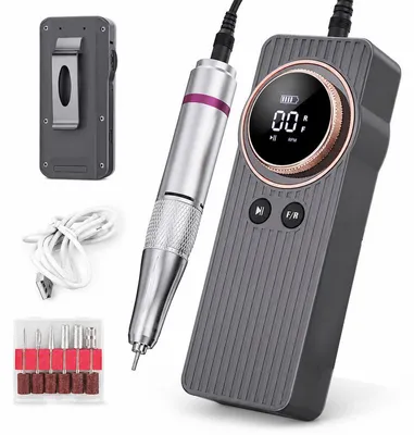 Produktbild von Nagelfräse elektrisch 50W 35000 U/min, Akku Maniküre Set 6 Bits USB-C für Gel Nägel Entfernung