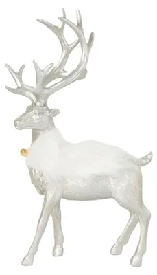 Produktbild von TrendLine Deko Hirsch 18,5 x 8 x 32 cm silber/weiß