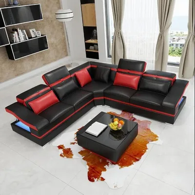Zdjęcie produktu dla Ecksofa W Kształcie Litery L Nowoczesna Kanapa Ledersofa Design