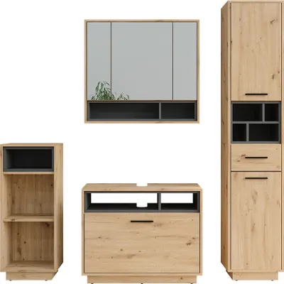 Obrázek produktu pro Koupelnová sestava nábytku Vicco Beatrice Dub Artisan/antracit Sada 4, Model 55790