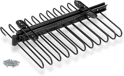 Produktbild von PolkaHome® Ausziehbarer Hosenbügel für Kleiderschrank, mit 11 Hosenstangen, Schwarz, Stahl