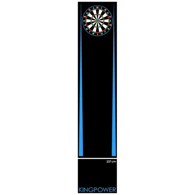Produktbild von Kingpower Dartteppich mit Abwurflinie, Dart Zubehör mit Motiv, Dartmatte mit Oche, pflegeleichter Teppich rutschfest , Auswahl:Design 21 - 290 x 60 cm