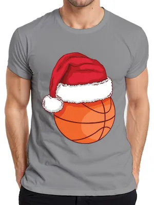 Productafbeelding van Basketbalmuts met kerstthema - Kerstcadeau, kersttrui voor heren, grijs, maat S