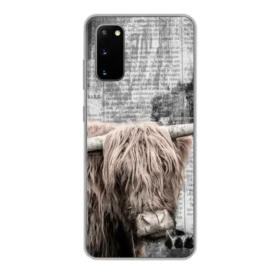 Produktbild von MuchoWow® Handyhülle Schutzhülle Hülle für Samsung Galaxy S20 Schottischer Hochländer - Vintage - Text Silikon Softcase Handy Hülle - Bild