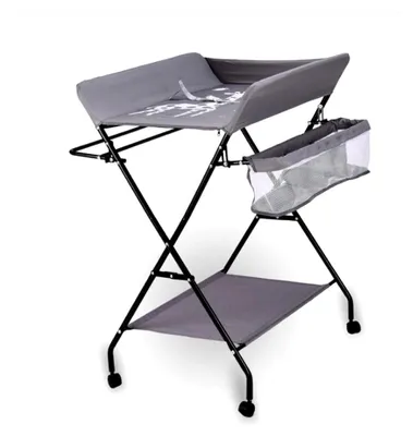 Produktbild von Wickeltisch, faltbarer Wickeltisch, mobiler Wickeltisch, Wickeltisch, mit Wickeltisch, Gürtel und Staufach, Wickeltisch, platzsparend und beweglich.