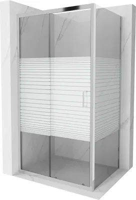 Zdjęcie produktu dla Mexen Apia kabina prysznicowa rozsuwana 110 x 100 cm, pasy, chrom - 840-110-100-01-20