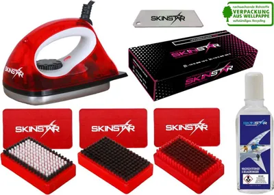 Image de Kit de fartage pour débutants SKINSTAR, fer à farter, brosses, fart, nettoyant – kit 7 pièces