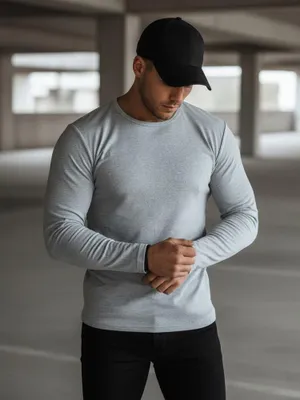 Imagen del producto de Dstreet, camiseta de manga larga para hombre, color gris claro, talla S