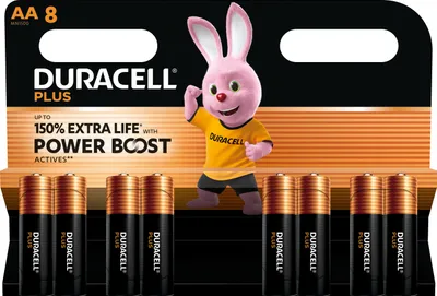 Image de Duracell Plus Boost AA (MN1500/LR6) K8  Piles mignon Blister 8