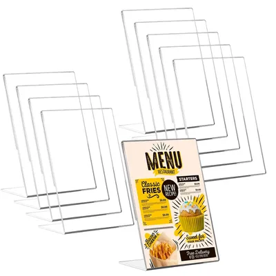 Produktbild von Aufsteller A4 - Tischständer A4 - Acrylständer A4 - Schrägständer A4 - Transparenter Ständer - 10 Stück