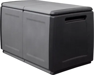 Zdjęcie produktu dla Skrzynia ogrodowa, 96x53x57 cm, 230 L, ciemnoszaro-czarna