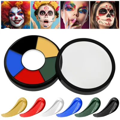 Produktbild von Schminkset 6 Farben Körperfarbe Halloween Make Up Kinderschminke Schädel Gesicht Karneval SFX Zombies Vampire Cosplay