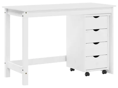 Productafbeelding van vidaXL Bureaukastenset, 2 stuks, wit, massief grenenhout