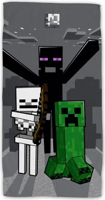 Produktbild von Minecraft Baumwolle Strandtuch Frottee Badetuch mit Premium Druck, 70x140 cm