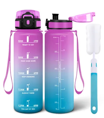 Produktbild von Motswedi Trinkflasche 500 ml, Sportflasche auslaufsicher mit Strohhalm, Fitness