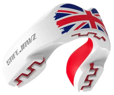 Obrázok produktu pre Chránič zubov Safe Jawz Extro Flags, Spojené kráľovstvo, pre dospelých, bez príchute