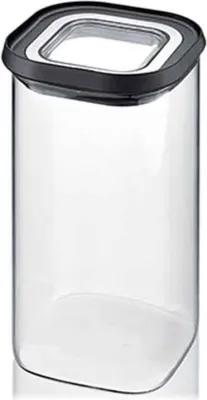 Produktbild von GEFU PANTRY, Container, Rechteckig, 0,9 l, Schwarz, Transparent, Borosilikatglas, Kunststoff, Silikon, Edelstahl, 110 mm