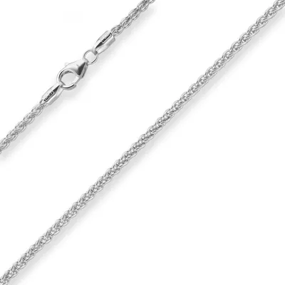 Produktbild von 2,1mm Zopfkette Silberkette Collier Halskette aus 925 Silber 42cm