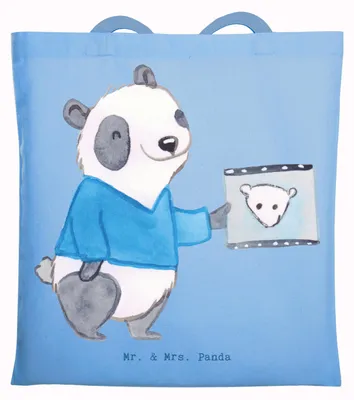 Produktbild von Mr. & Mrs. Panda Tote Bag Facharzt für Radiologie Herz - Sky Blue - Geschenk, Laptoptasche, Shopping Tasche, Beutel, Schultasche