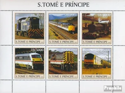 Produktbild von Briefmarken Sao Tome e Principe 2003 Mi 2308-2313 Kleinbogen (kompl. Ausgabe) postfrisch Züge