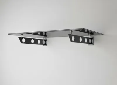 Produktbild von Glaszentrum Hagen 120x90 cm Glasvordach Grau RAL7016-S