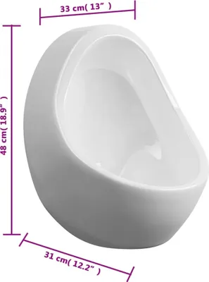 Zdjęcie produktu dla Pisuar Wiszący Z Zaworem Spłukującym, Ceramiczny, Biały Lumarko!