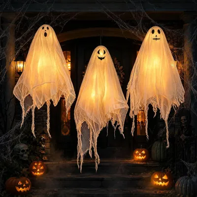 Productafbeelding van 3 LED Halloween Decoratie Spoken Outdoor Hangdecoratie voor Binnen Beschut