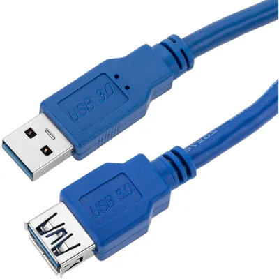 Zdjęcie produktu dla Techly 0.5m USB 3.0 A M/F, 0,5 m, USB A, USB A, USB 3.2 Gen 1 (3.1 Gen 1), Męska/Żeńska, Niebieski