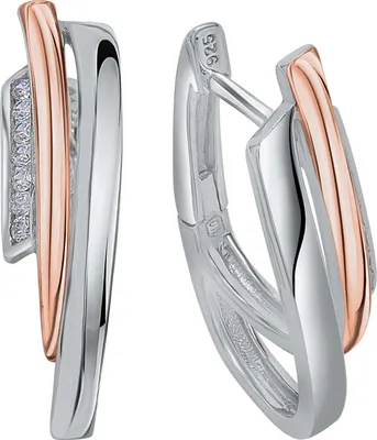 Produktbild von Damen Creolen 925 Sterling Silber rosèvergoldet