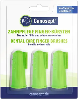 Produktbild von Zahnpflege Canosept® Fingerbürste für Hunde 3 Stück wiederverwendbare Hundezahnbürsten für eine gründliche Zahnpflege