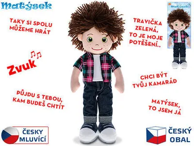 Zdjęcie produktu dla Mikrotrading Lalka Matýsek miękkie ciało 37 cm na baterie Czeskojęzyczny różowy