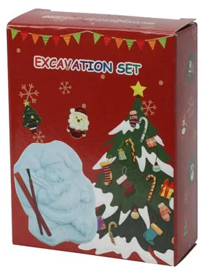 Produktbild von Weihnachts-Ausgrabungsset mit 2 sammelbaren Überraschungen, inklusive Meißel und Bürste für die Schatzsuche